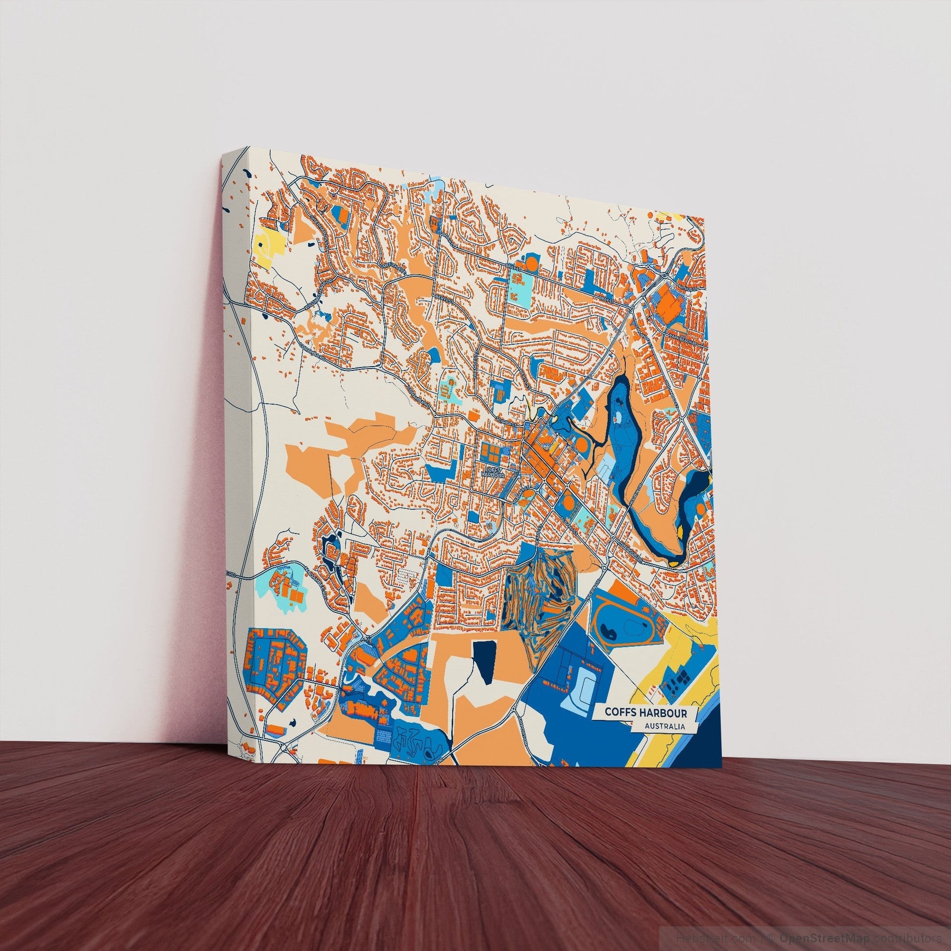 Coffs Harbour Australia Colorful City Map Canvas Print