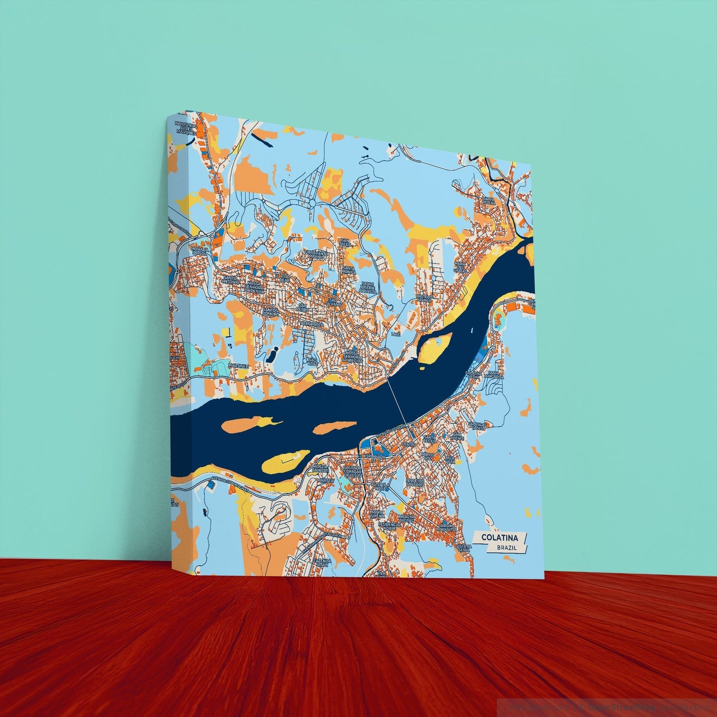 Colatina Brazil Colorful City Map Canvas Print