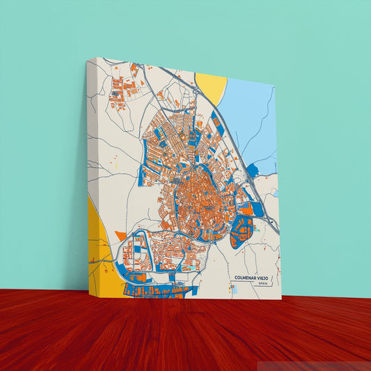 Colmenar Viejo Spain Colorful City Map Canvas Print