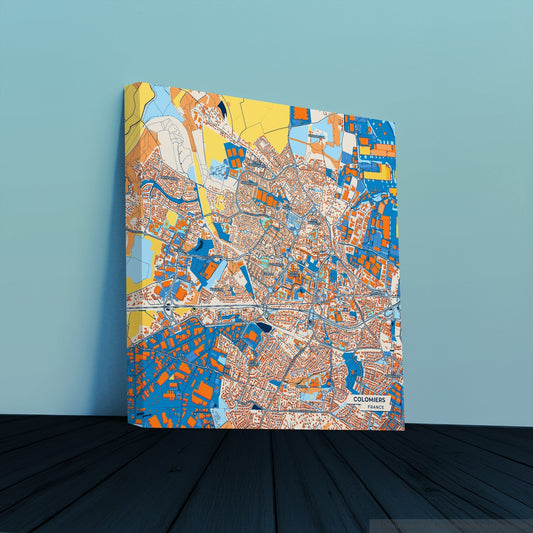 Colomiers France Colorful City Map Canvas Print