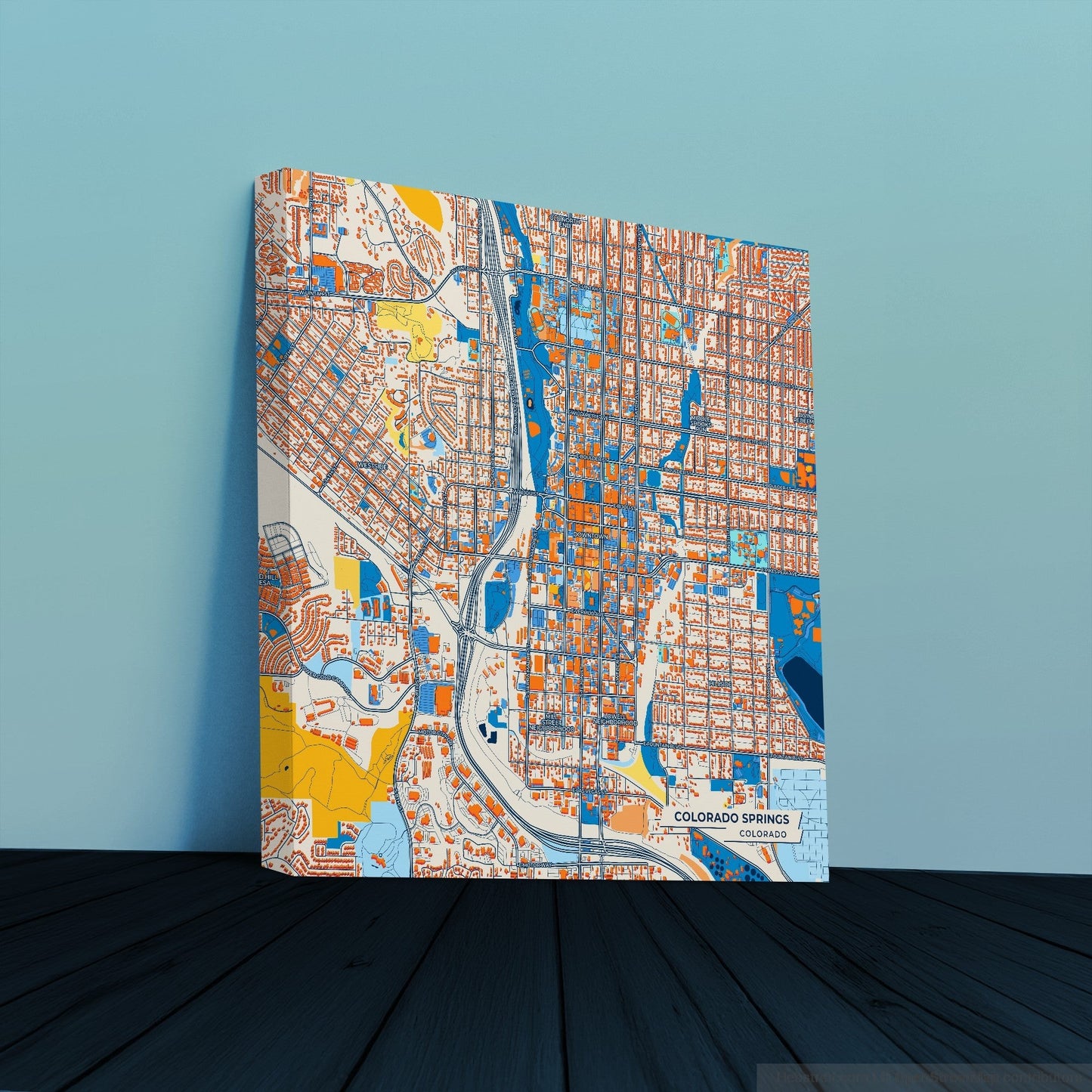 Colorado Springs Colorado Colorful City Map Canvas Print