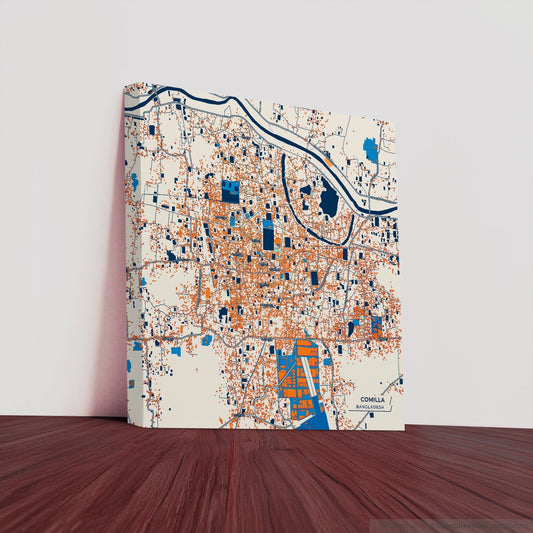 Comilla Bangladesh Colorful City Map Canvas Print