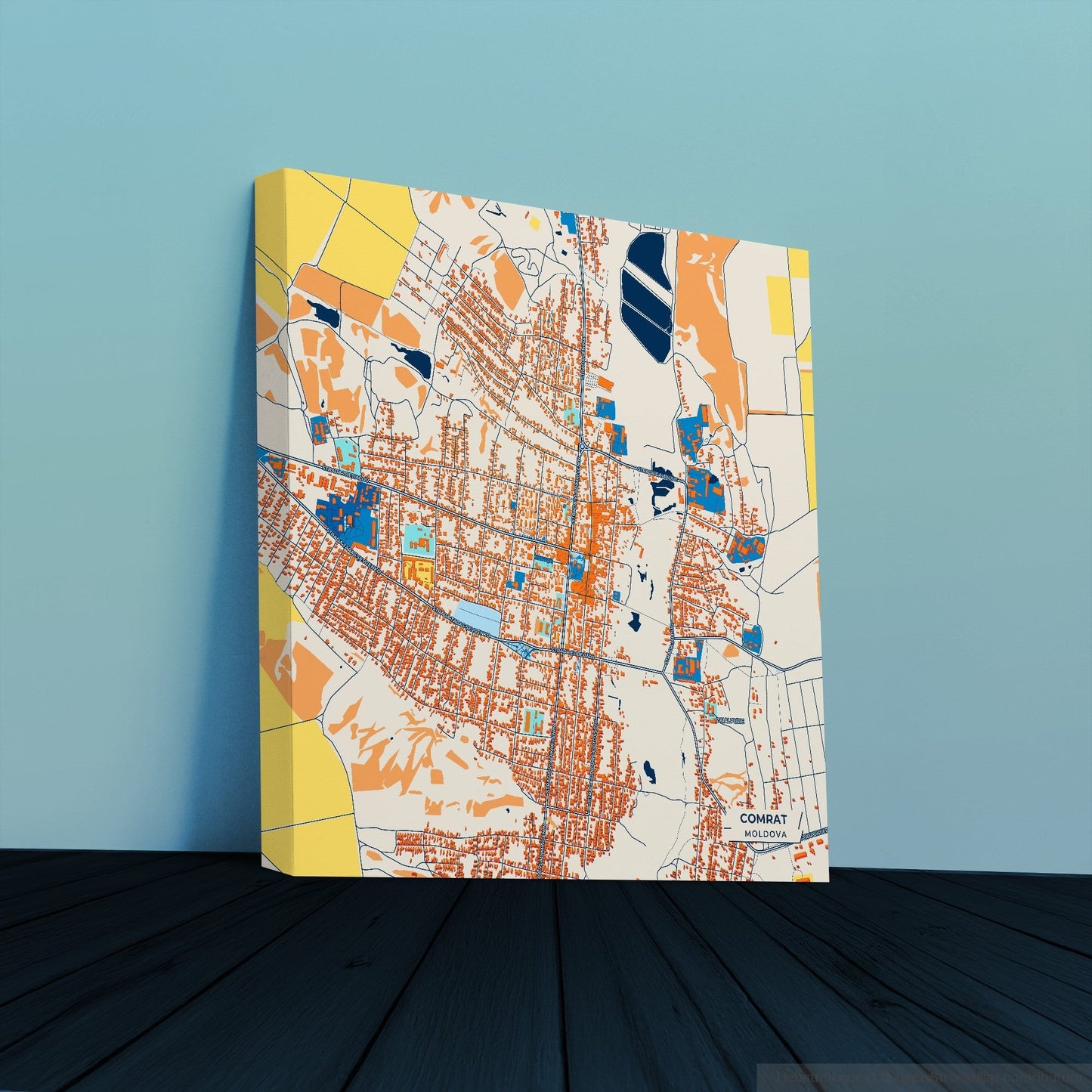 Comrat Moldova Colorful City Map Canvas Print