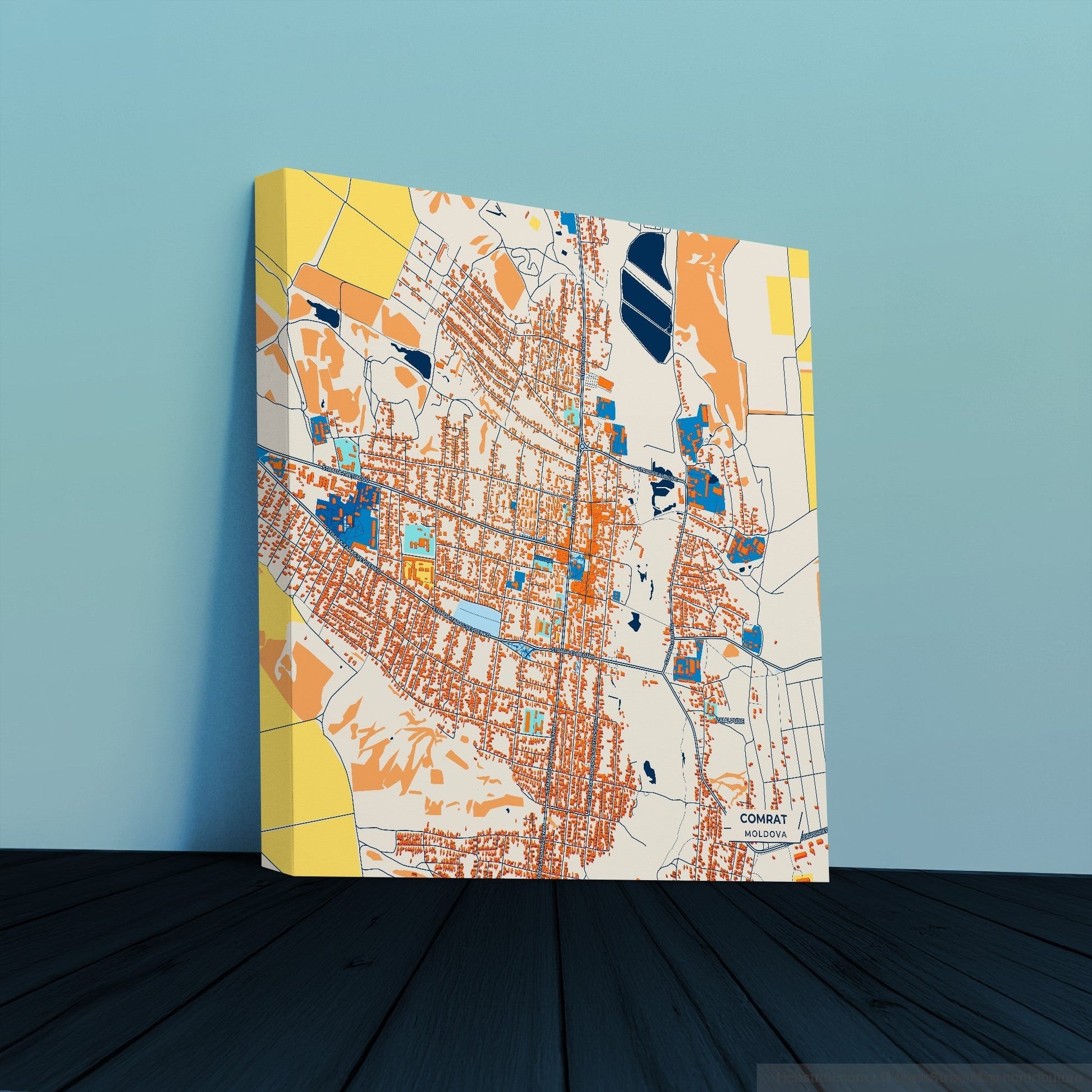Comrat Moldova Colorful City Map Canvas Print