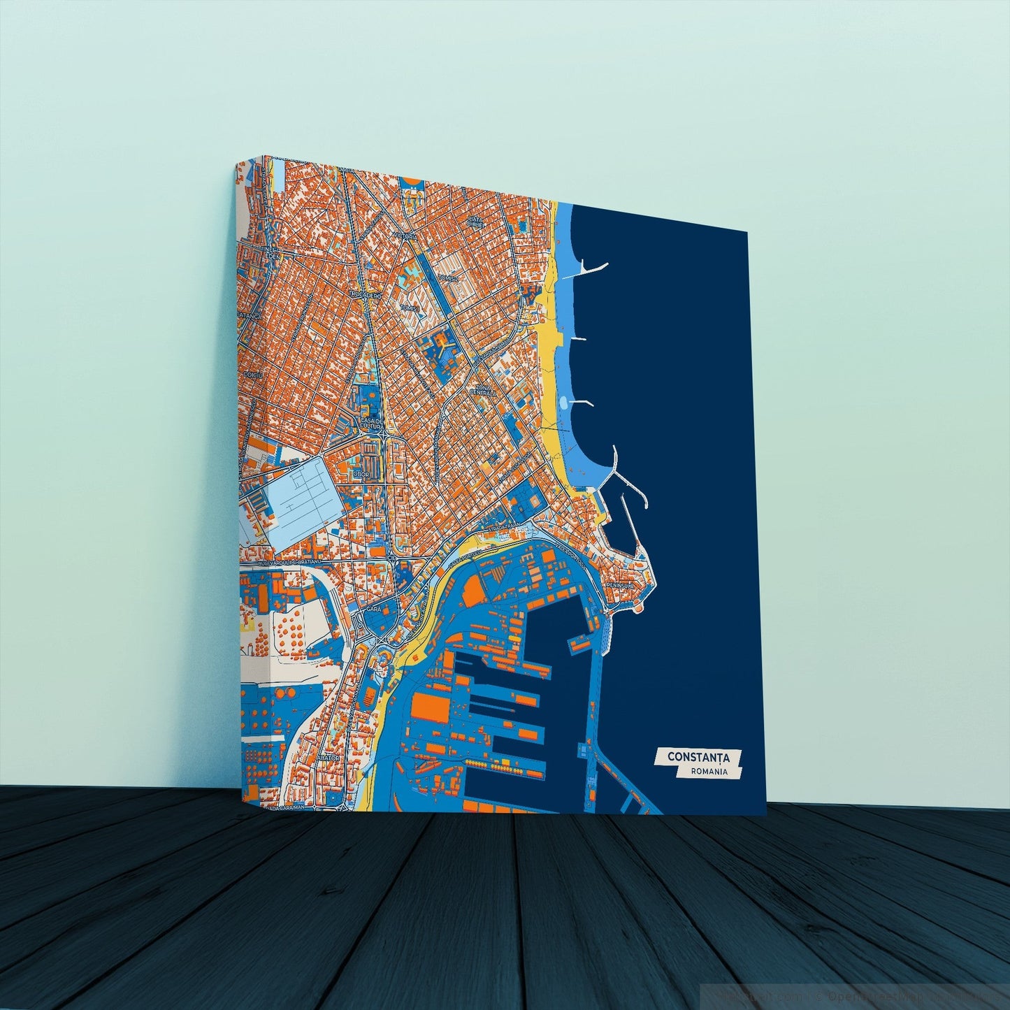Constanța Romania Colorful City Map Canvas Print