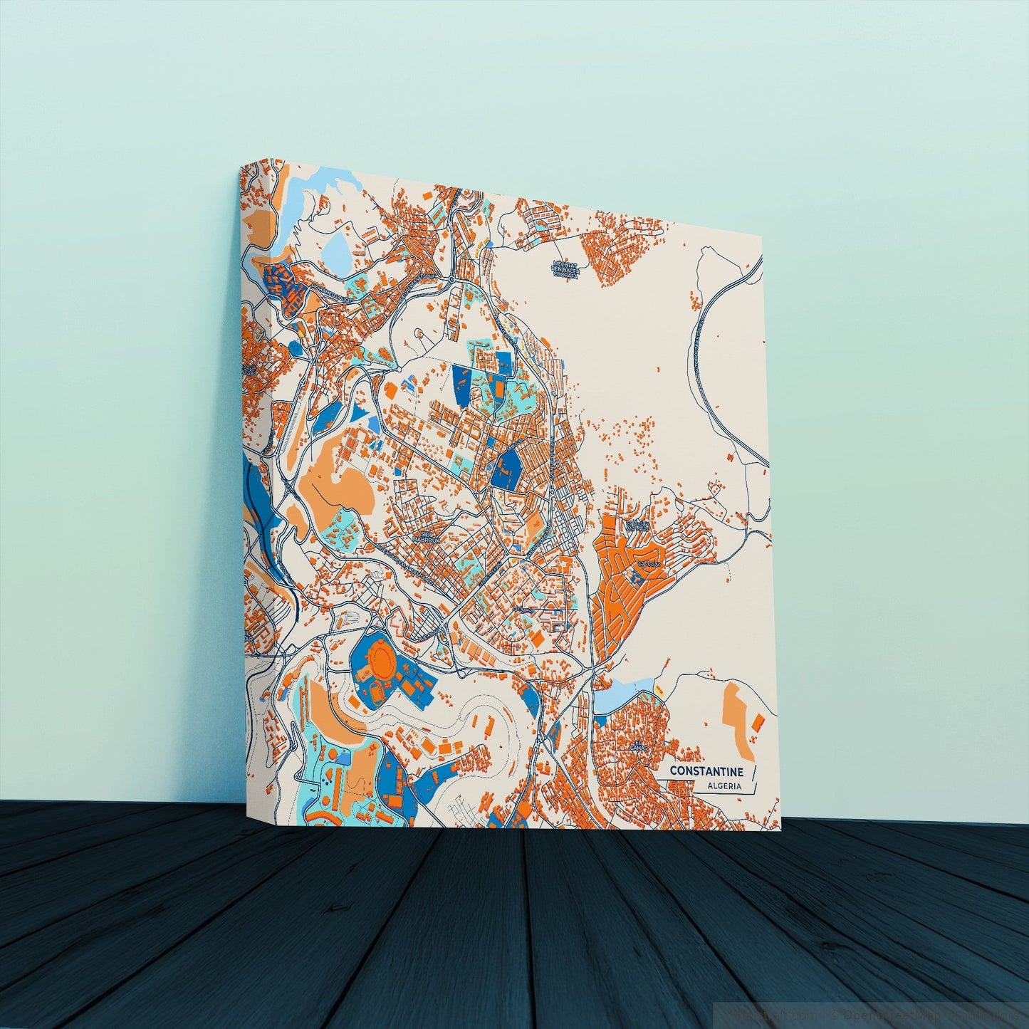 Constantine Algeria Colorful City Map Canvas Print