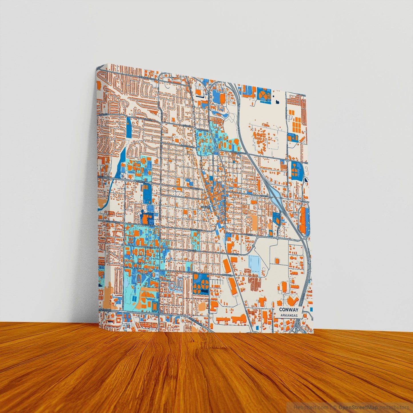 Conway Arkansas Colorful City Map Canvas Print
