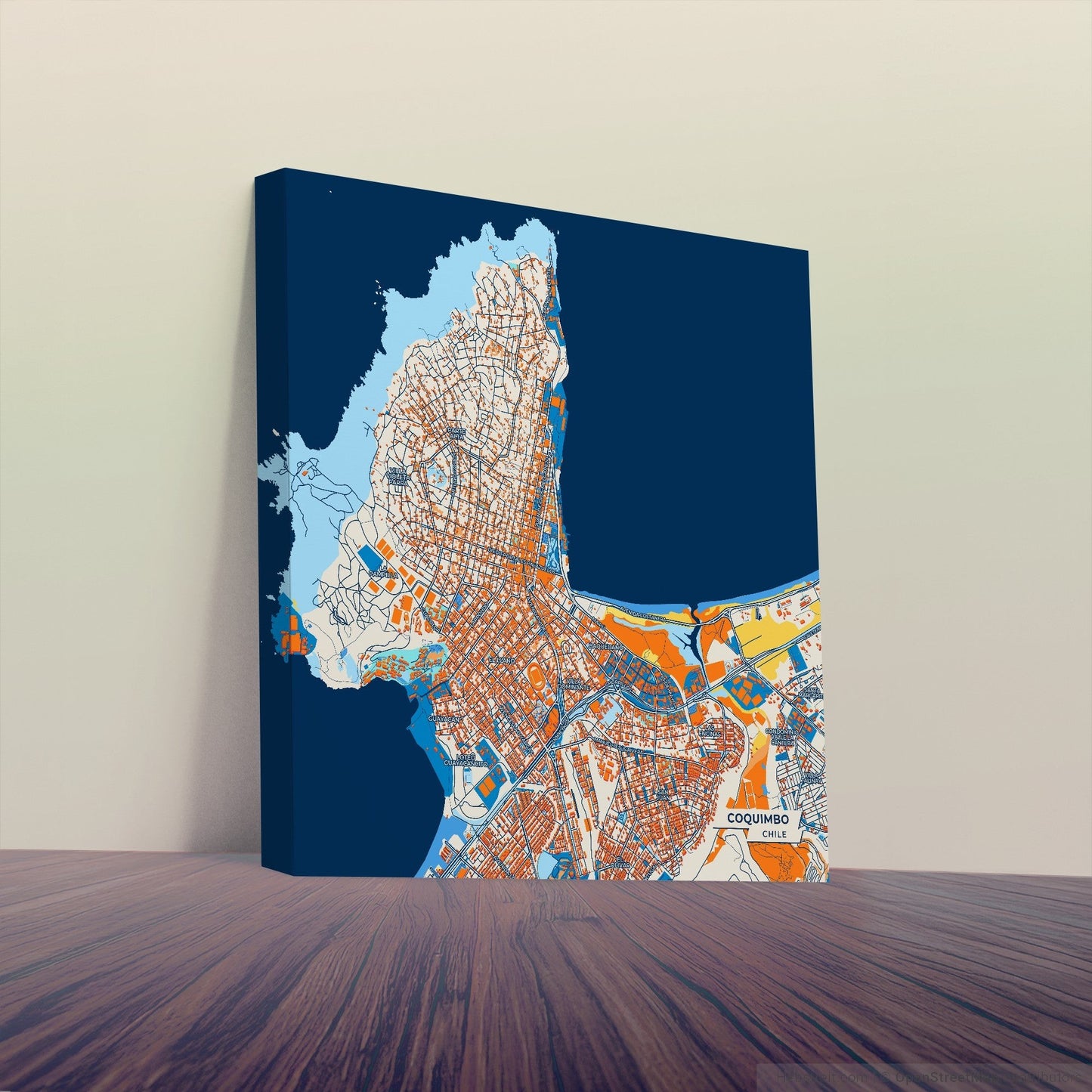 Coquimbo Chile Colorful City Map Canvas Print