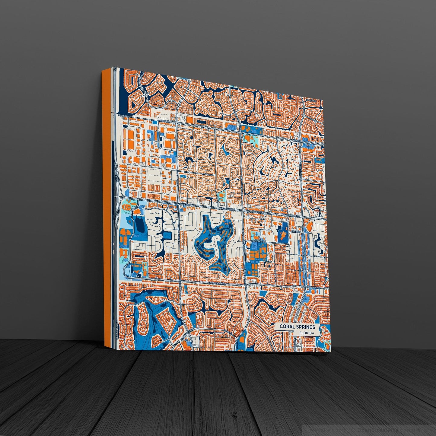 Coral Springs Florida Colorful City Map Canvas Print