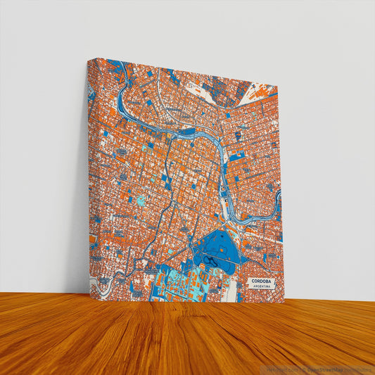 Cordoba Argentina Colorful City Map Canvas Print