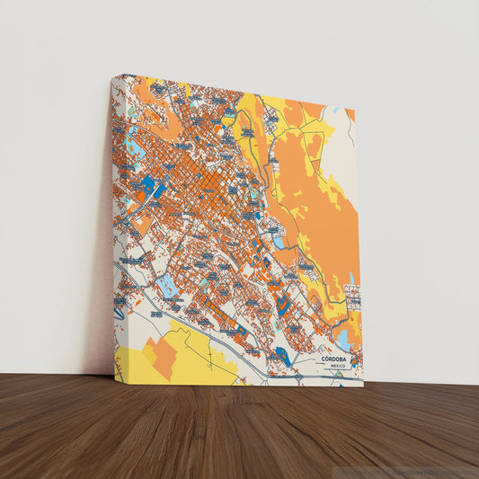 Córdoba Mexico Colorful City Map Canvas Print