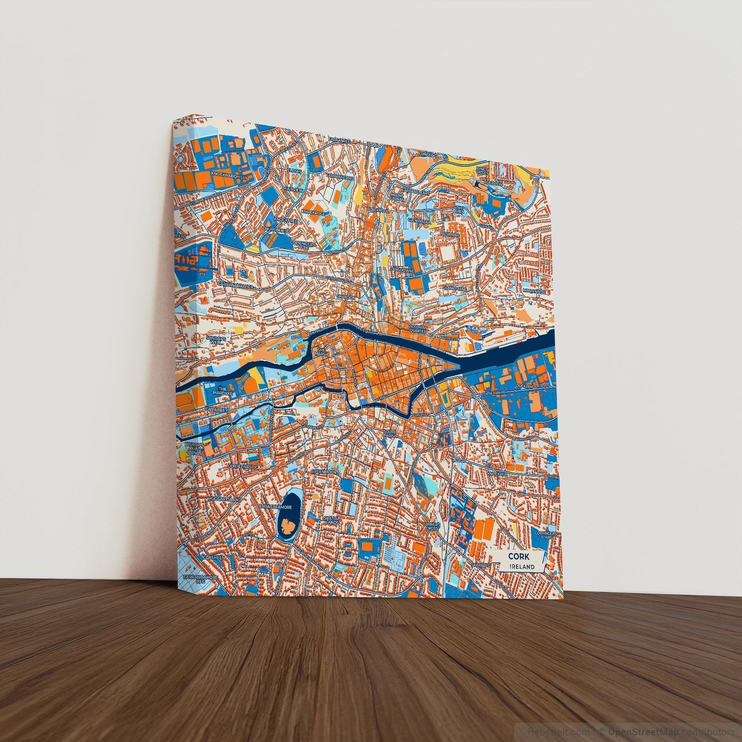 Cork Ireland Colorful City Map Canvas Print