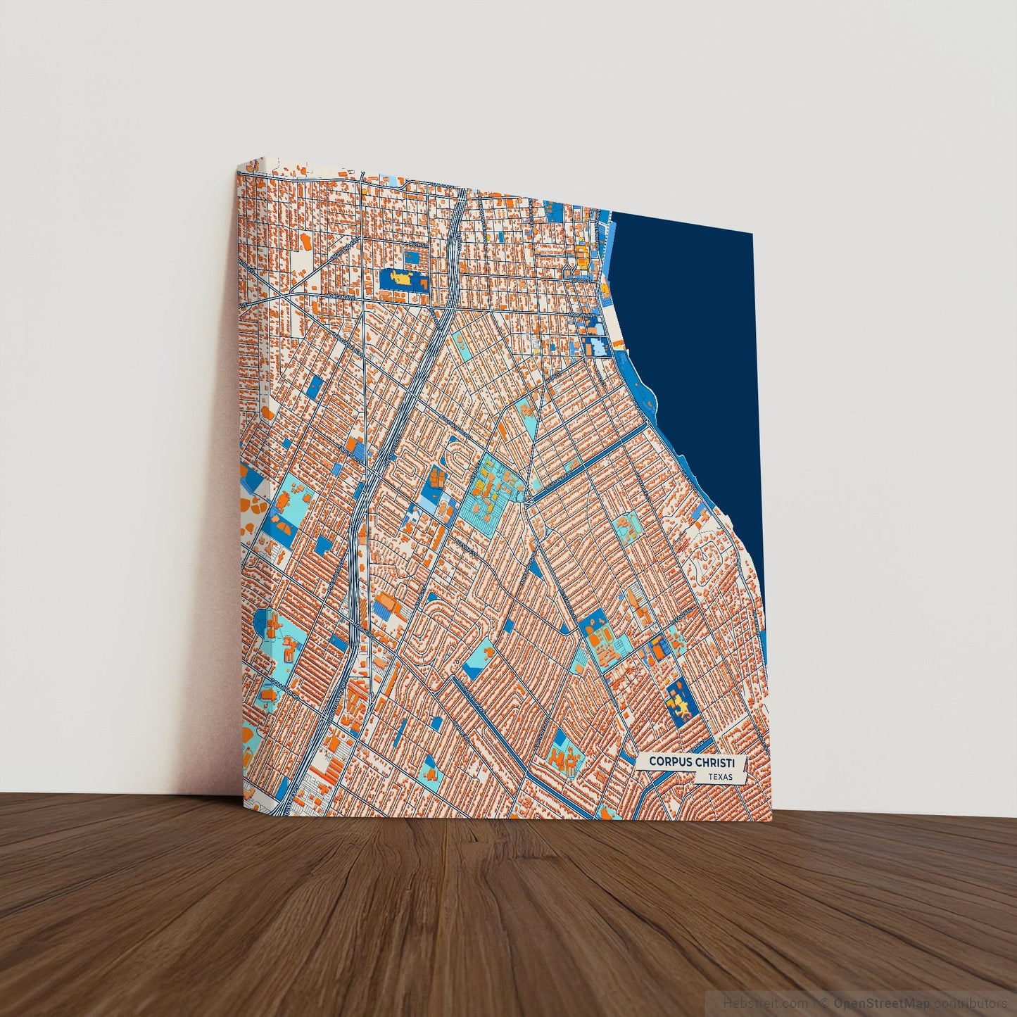 Corpus Christi Texas Colorful City Map Canvas Print