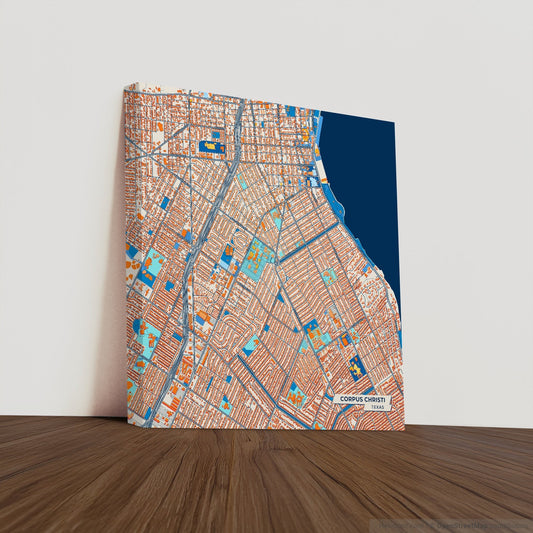 Corpus Christi Texas Colorful City Map Canvas Print