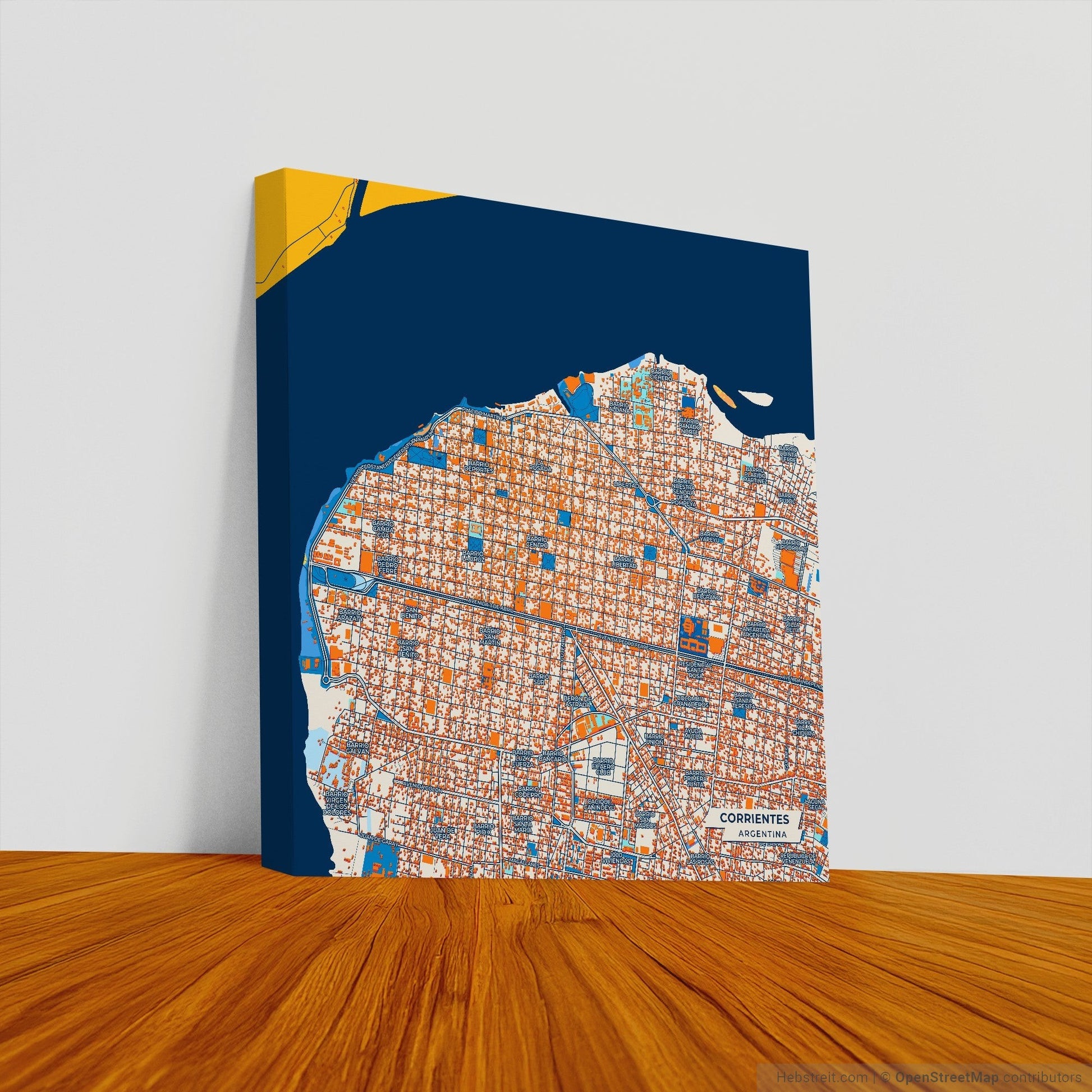 Corrientes Argentina Colorful City Map Canvas Print