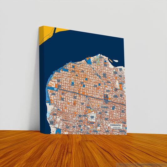 Corrientes Argentina Colorful City Map Canvas Print