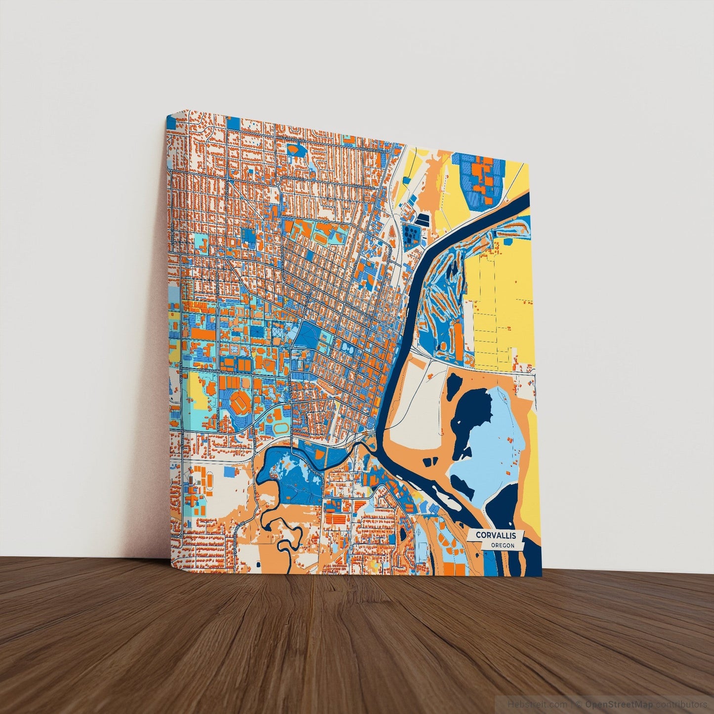 Corvallis Oregon Colorful City Map Canvas Print
