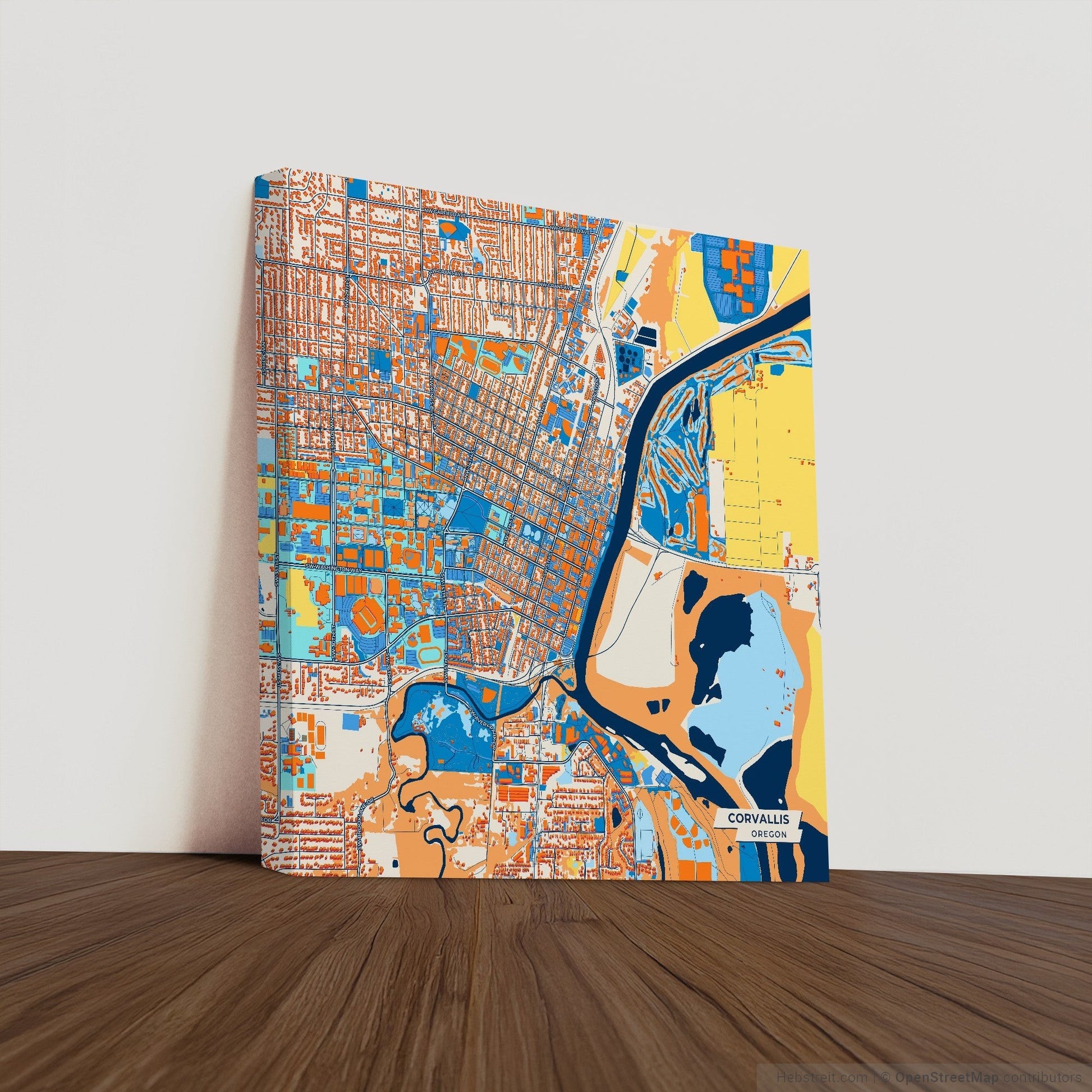 Corvallis Oregon Colorful City Map Canvas Print