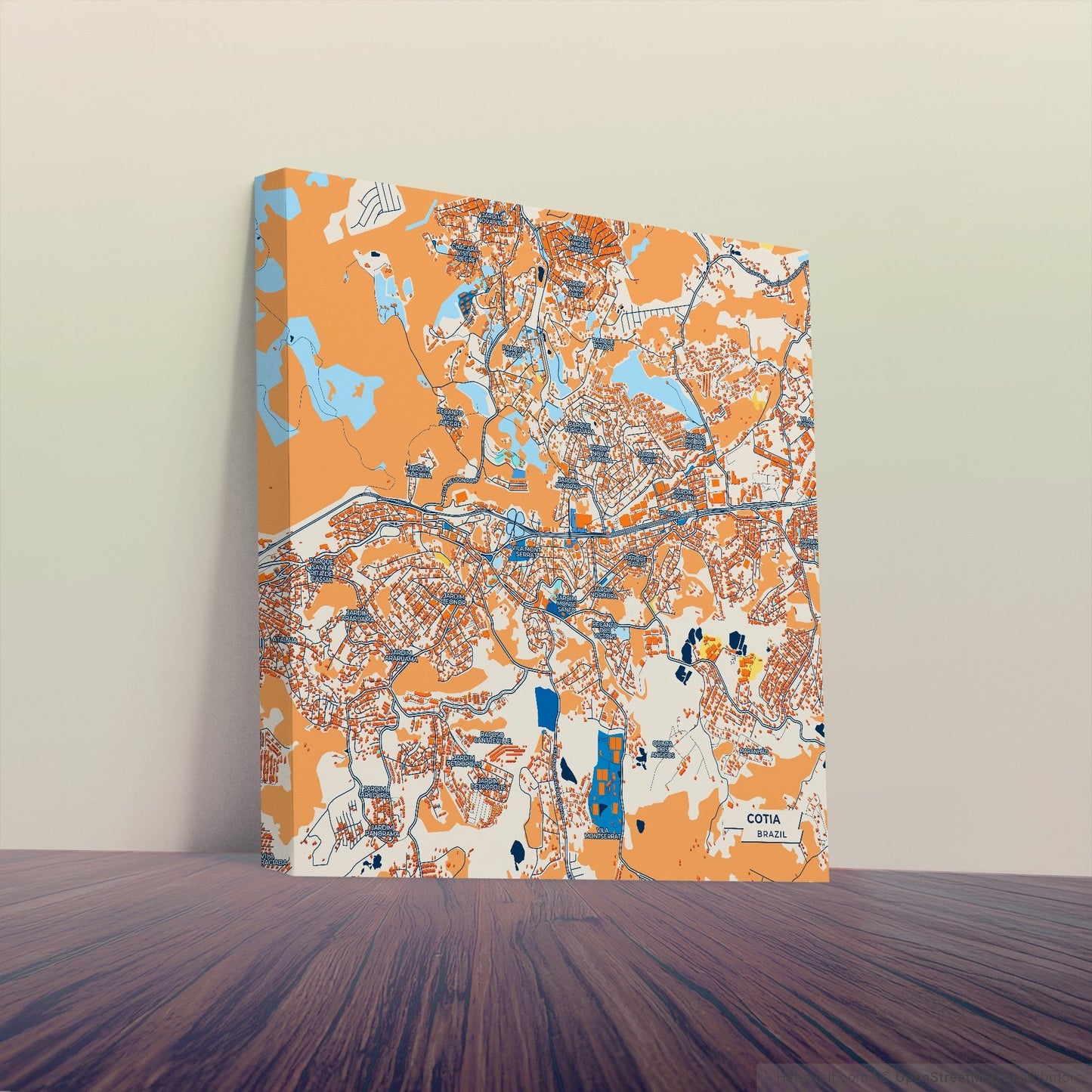 Cotia Brazil Colorful City Map Canvas Print