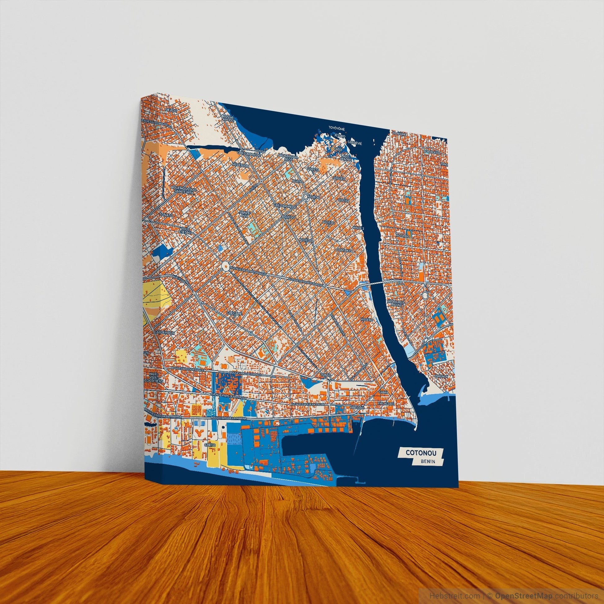 Cotonou Benin Colorful City Map Canvas Print