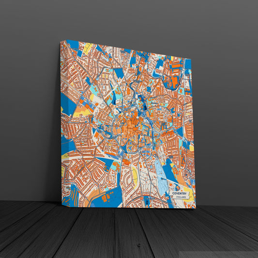 Coventry England Colorful City Map Canvas Print
