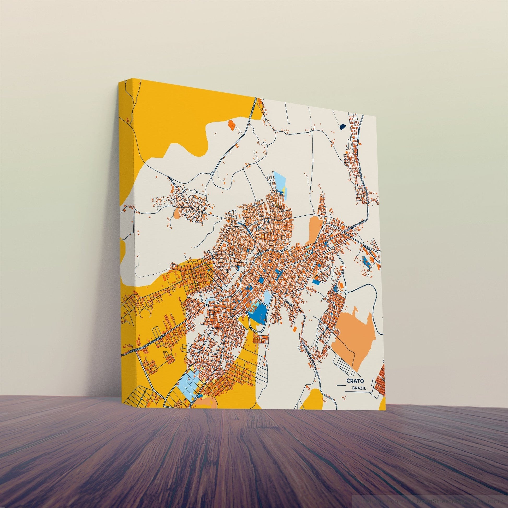 Crato Brazil Colorful City Map Canvas Print