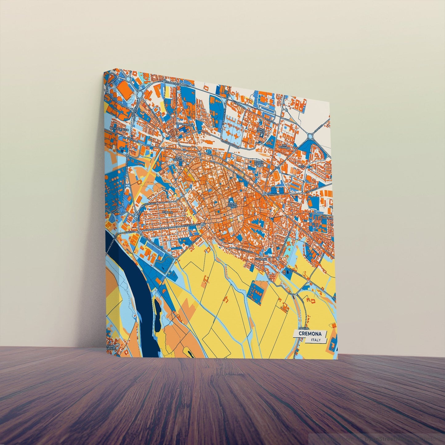 Cremona Italy Colorful City Map Canvas Print