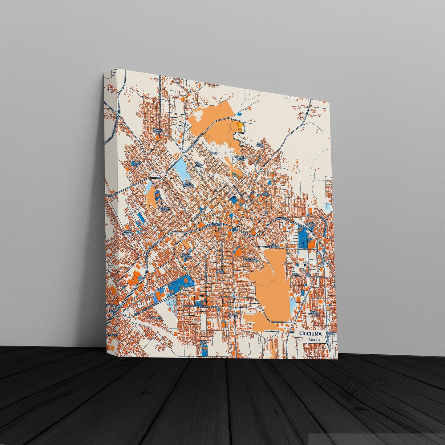 Criciuma Brazil Colorful City Map Canvas Print