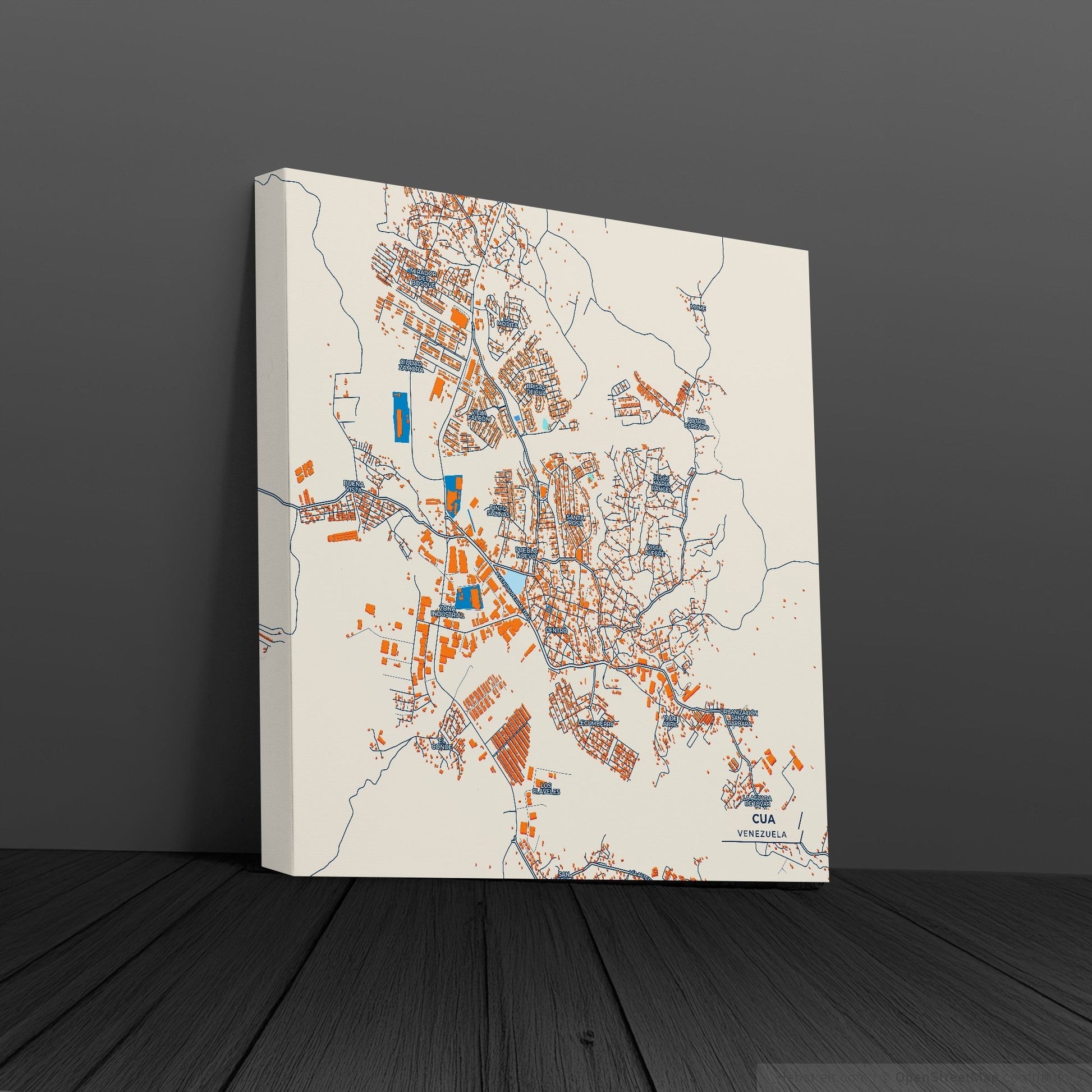 Cua Venezuela Colorful City Map Canvas Print