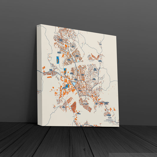 Cua Venezuela Colorful City Map Canvas Print