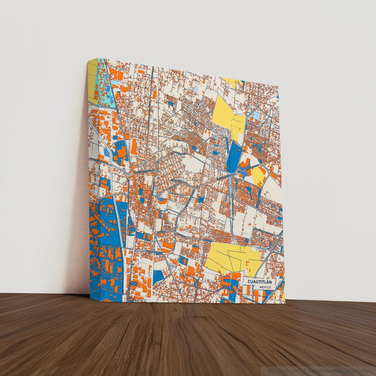Cuautitlán Mexico Colorful City Map Canvas Print