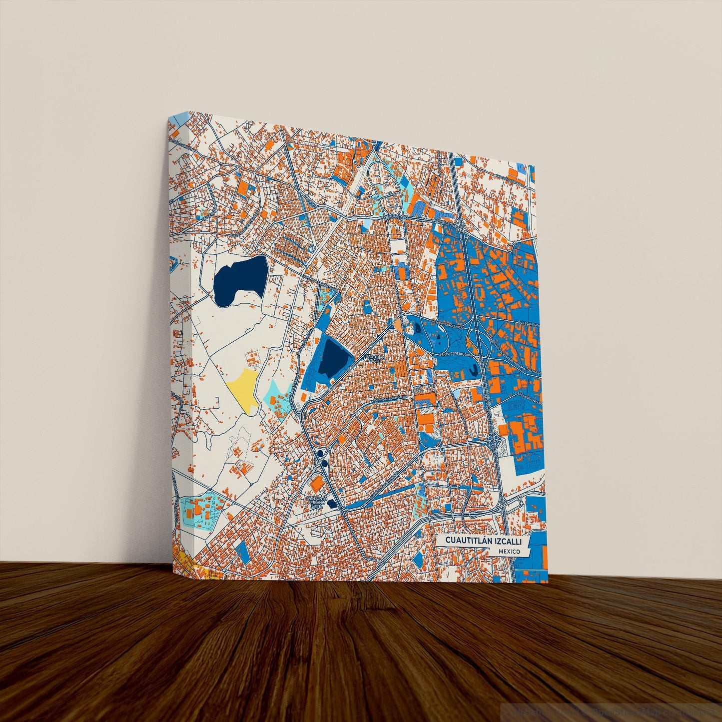 Cuautitlán Izcalli Mexico Colorful City Map Canvas Print