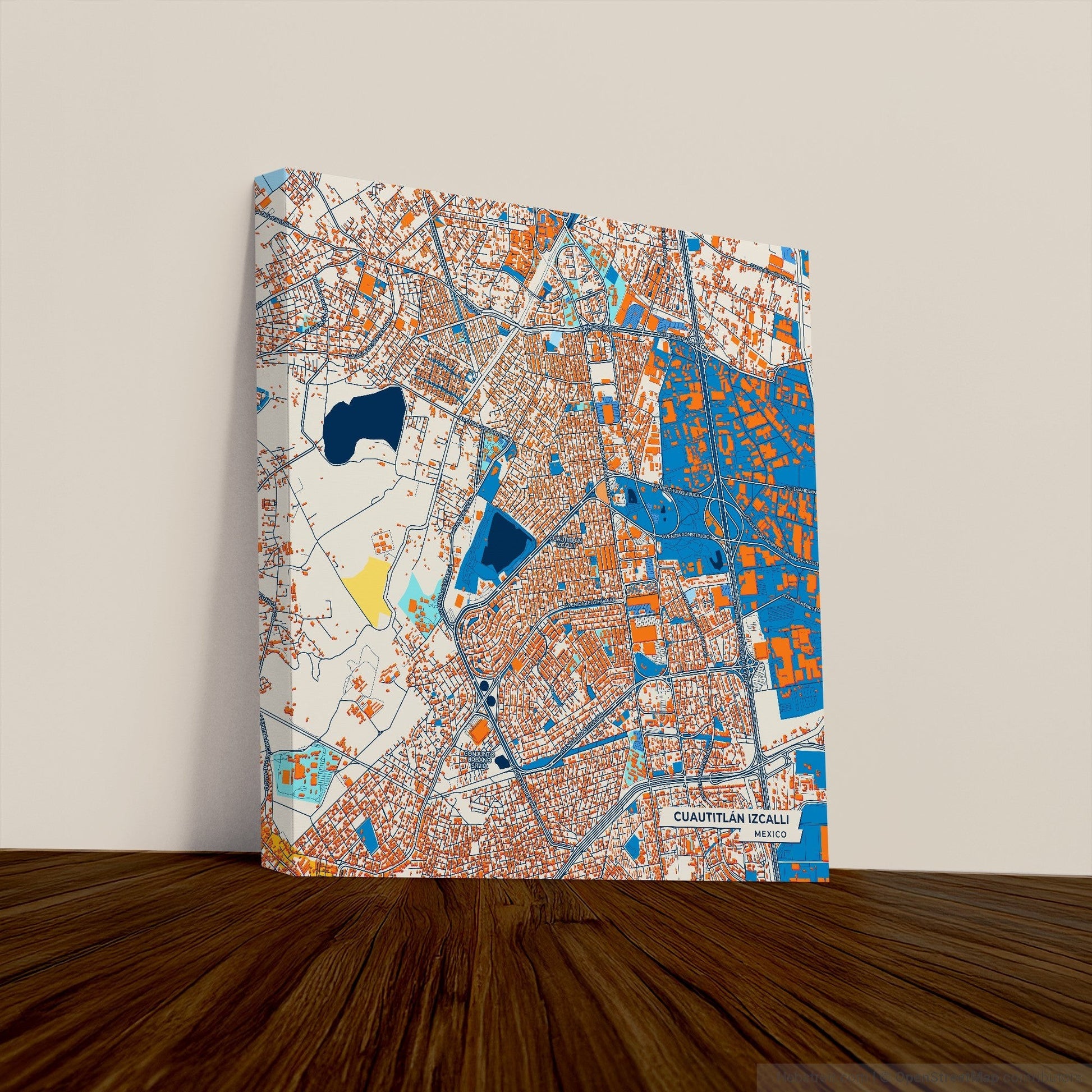 Cuautitlán Izcalli Mexico Colorful City Map Canvas Print