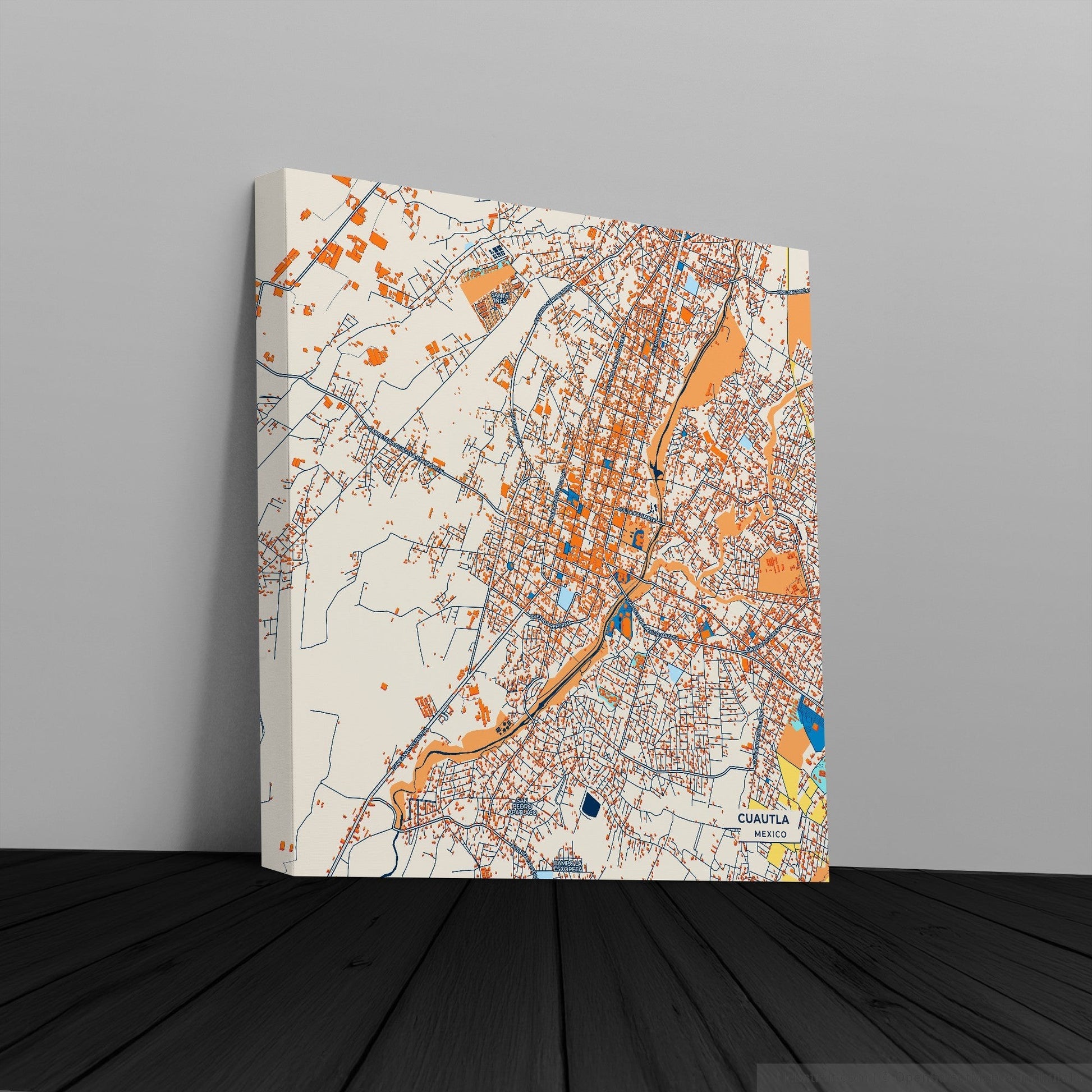 Cuautla Mexico Colorful City Map Canvas Print
