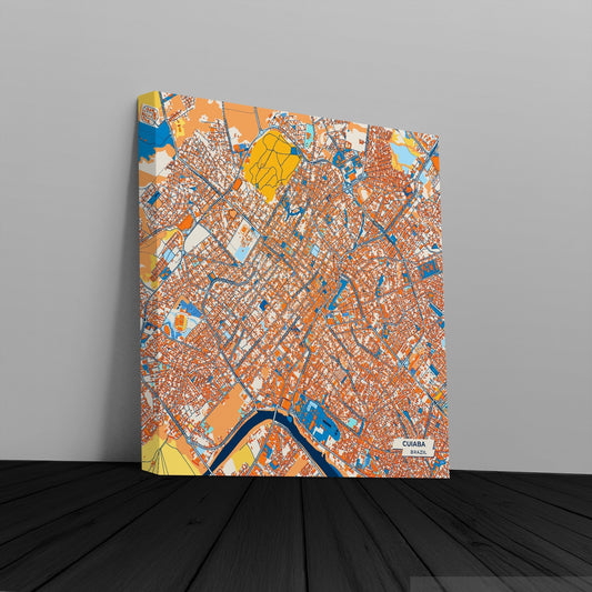 Cuiaba Brazil Colorful City Map Canvas Print