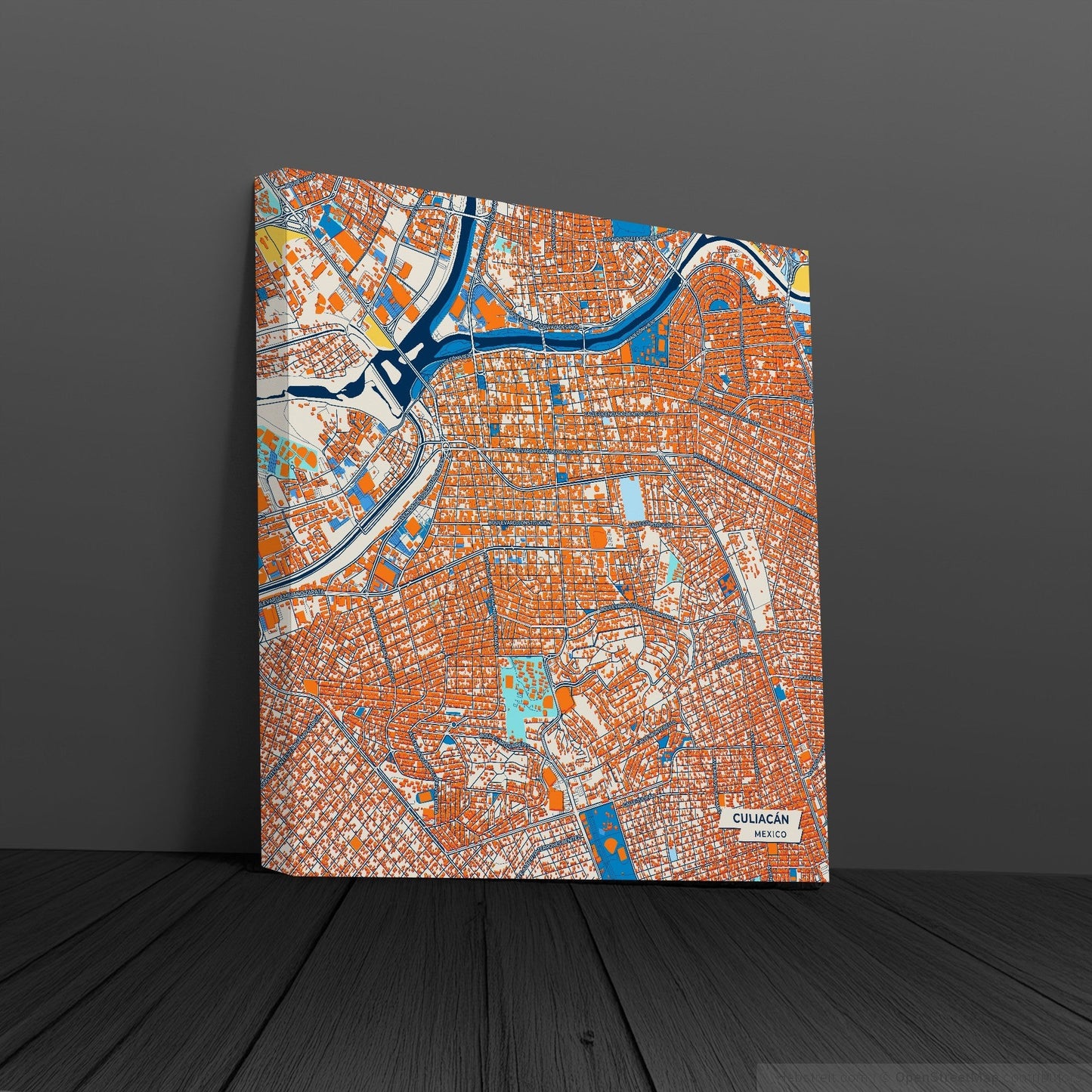 Culiacán Mexico Colorful City Map Canvas Print