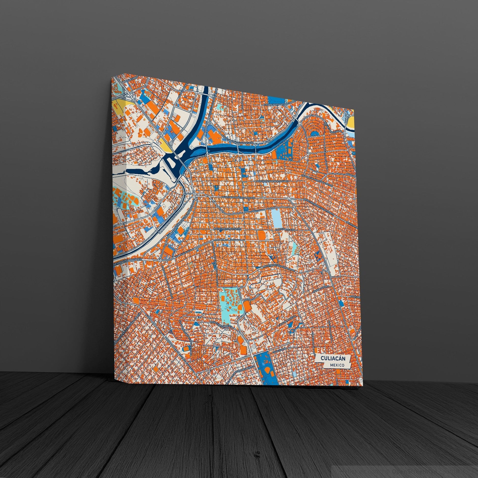 Culiacán Mexico Colorful City Map Canvas Print