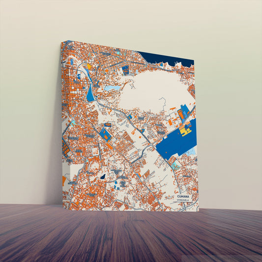 Cumana Venezuela Colorful City Map Canvas Print