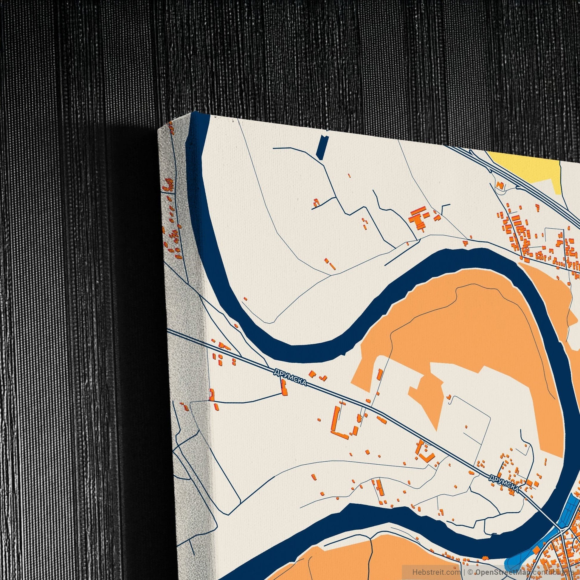 Ћуприја Serbia Colorful City Map Canvas Print Detail