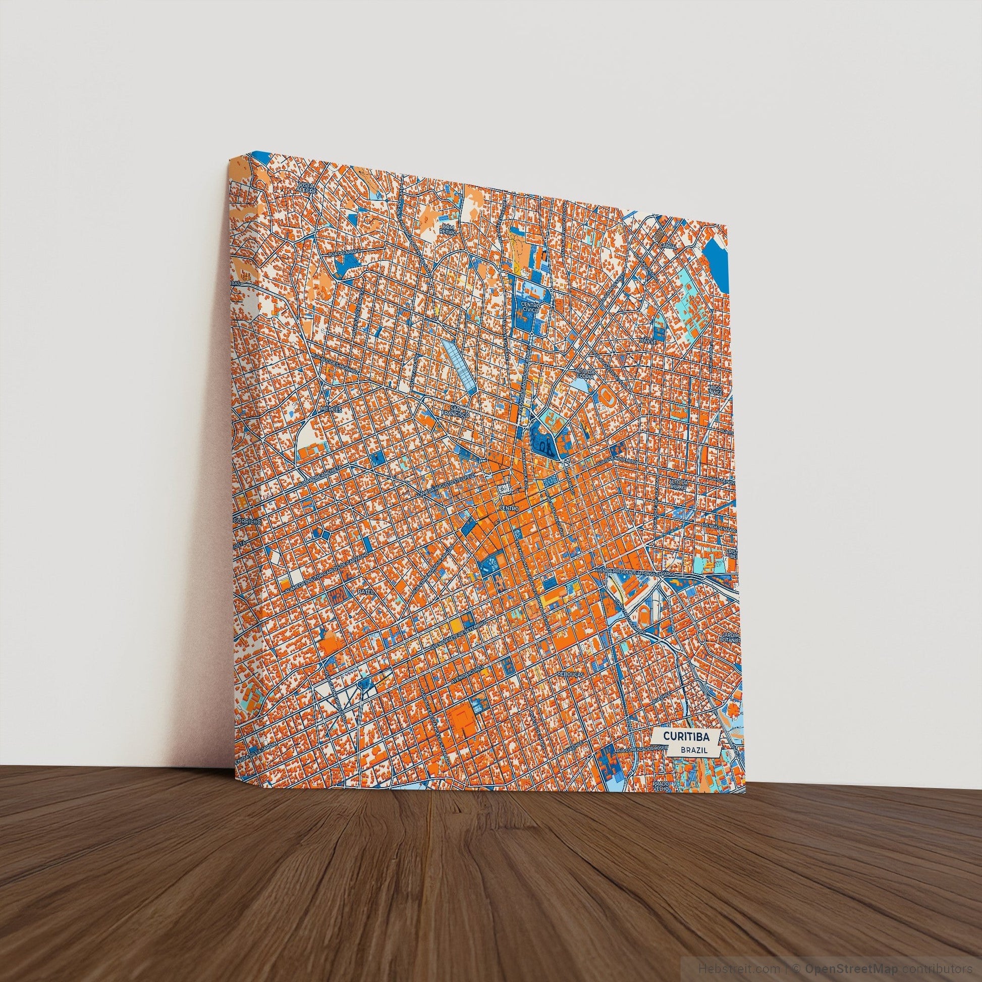 Curitiba Brazil Colorful City Map Canvas Print