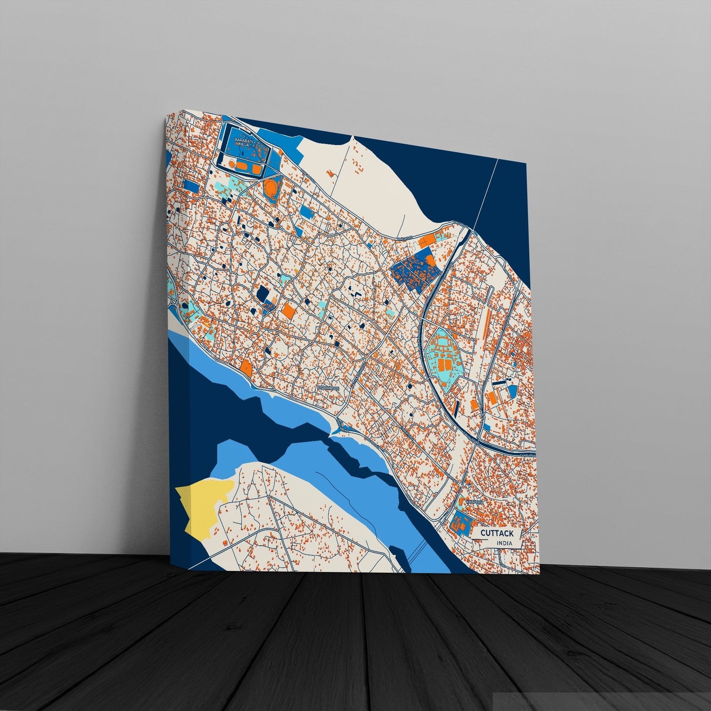 Cuttack India Colorful City Map Canvas Print