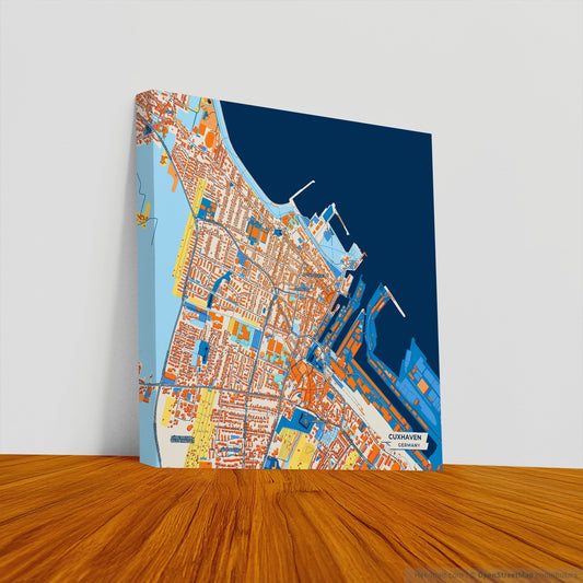 Cuxhaven Germany Colorful City Map Canvas Print