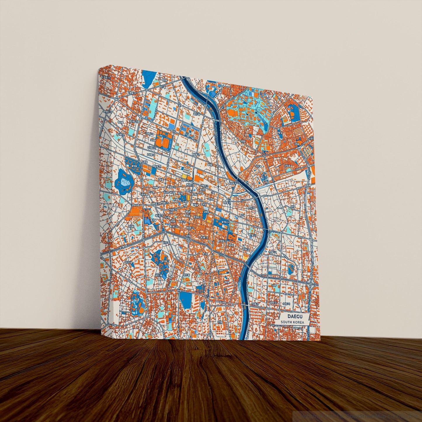 Daegu South Korea Colorful City Map Canvas Print