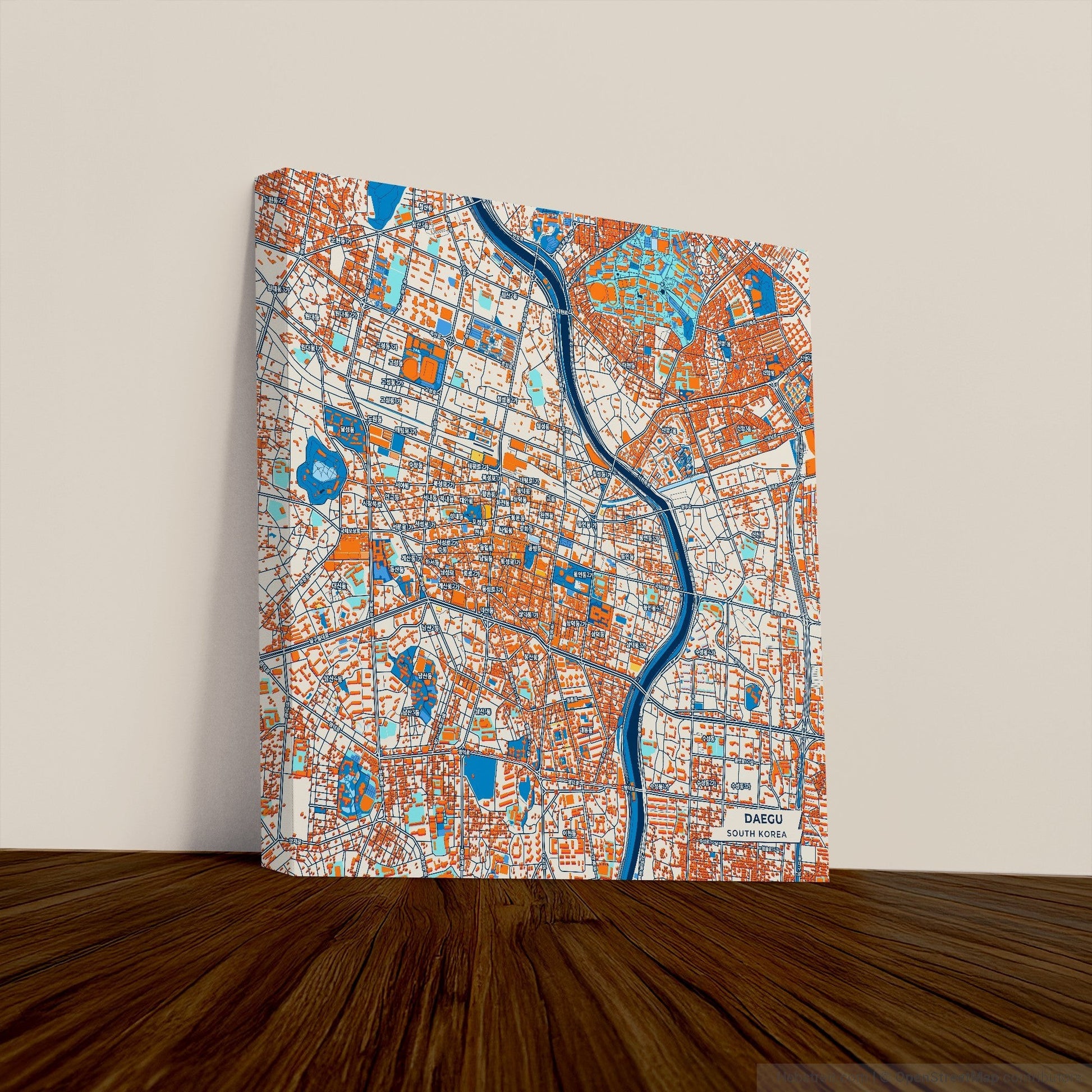 Daegu South Korea Colorful City Map Canvas Print