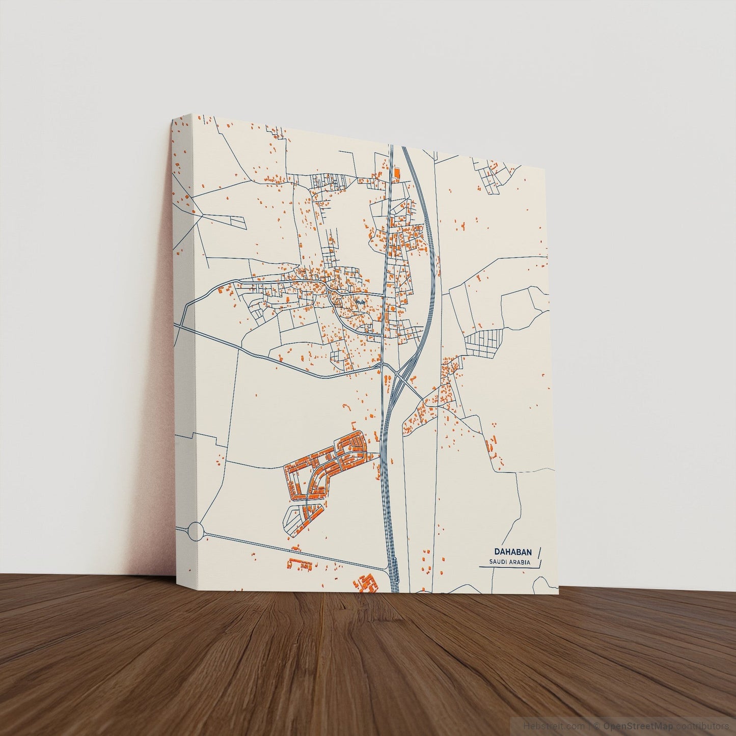Dahaban Saudi Arabia Colorful City Map Canvas Print