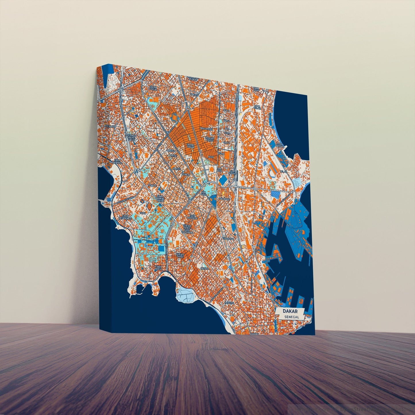 Dakar Senegal Colorful City Map Canvas Print