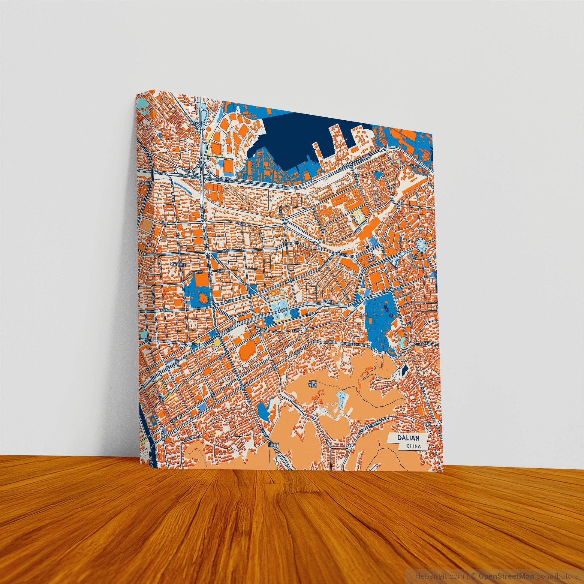 Dalian China Colorful City Map Canvas Print