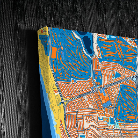 Daly City California Colorful City Map Canvas Print Detail
