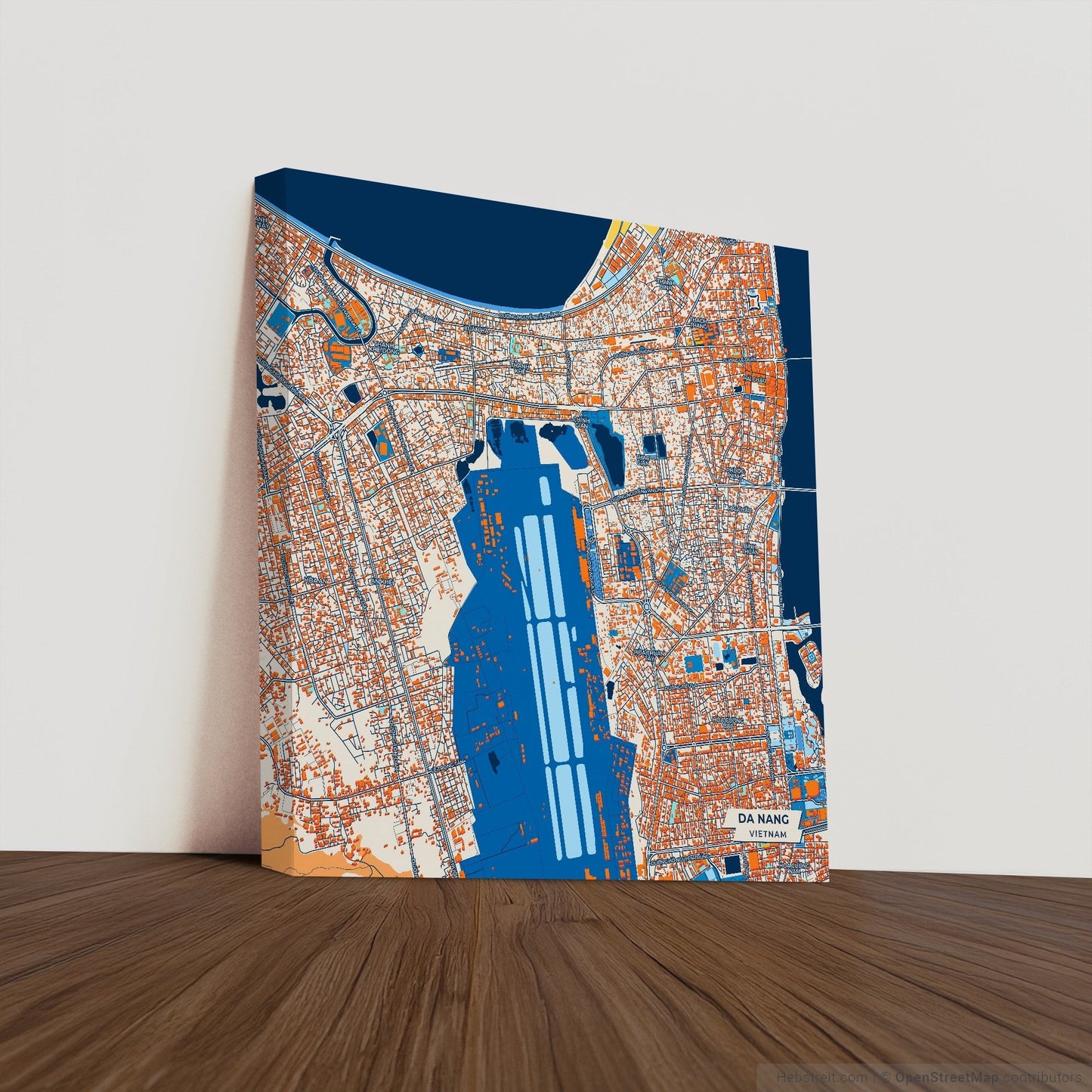 Da Nang Vietnam Colorful City Map Canvas Print
