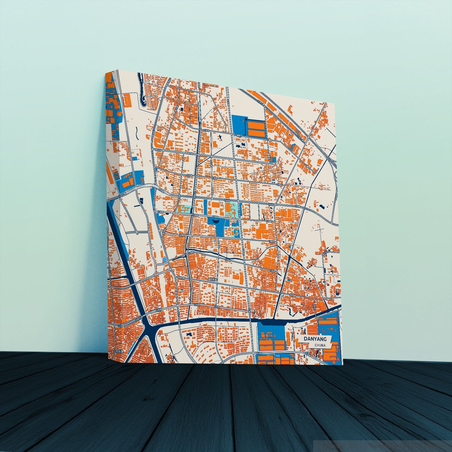 Danyang China Colorful City Map Canvas Print